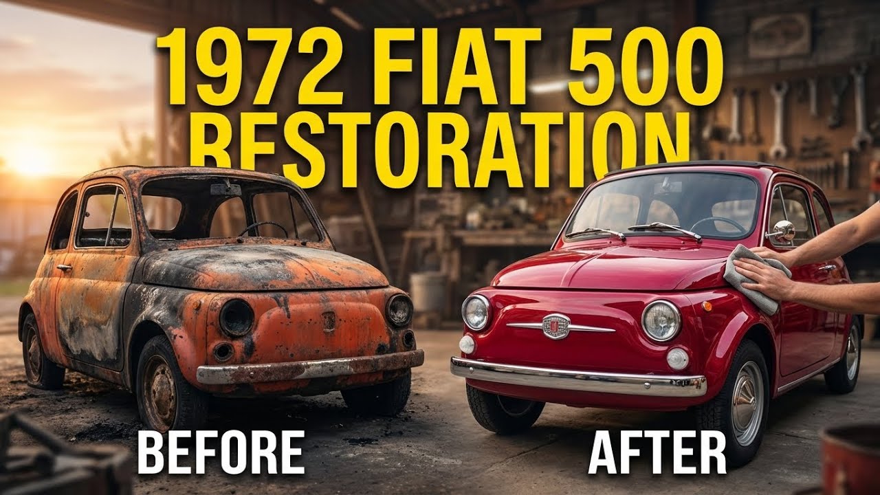 ASMR Car Restoration Full Restoration 1972 Fiat 500 Burnt→Looking New