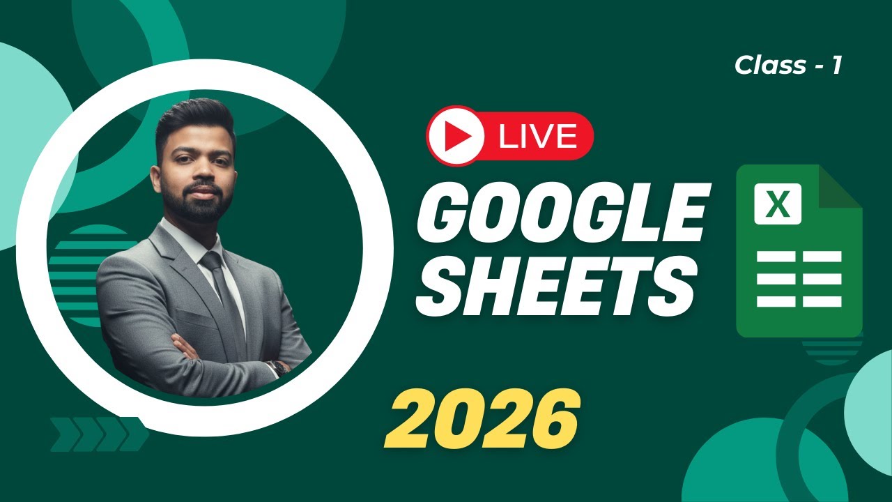 Google Sheets for Data Analysts | Live Interview Prep 2026 (Hindi + English)