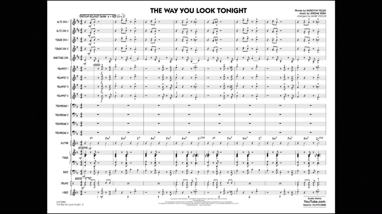 The Way You Look Tonight arranged by Mark Taylor