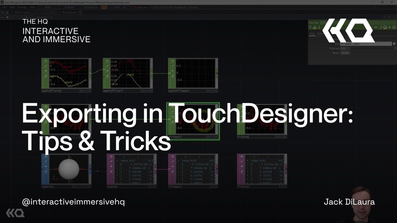 Exporting in TouchDesigner: Tips & Tricks - TouchDesigner Tutorial 185