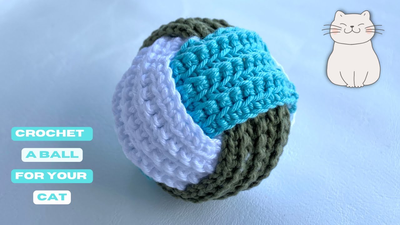 Crochet Cat Toy. Interlocking Ball Crochet Pattern. Easy and Fun Tutorial.