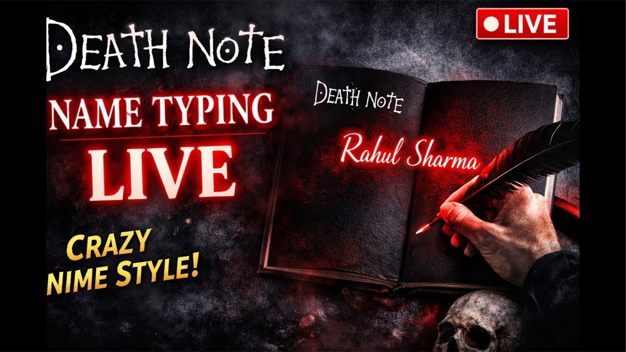 😈😈Welcome to Death Note Style Name Typing LIVE Stream!