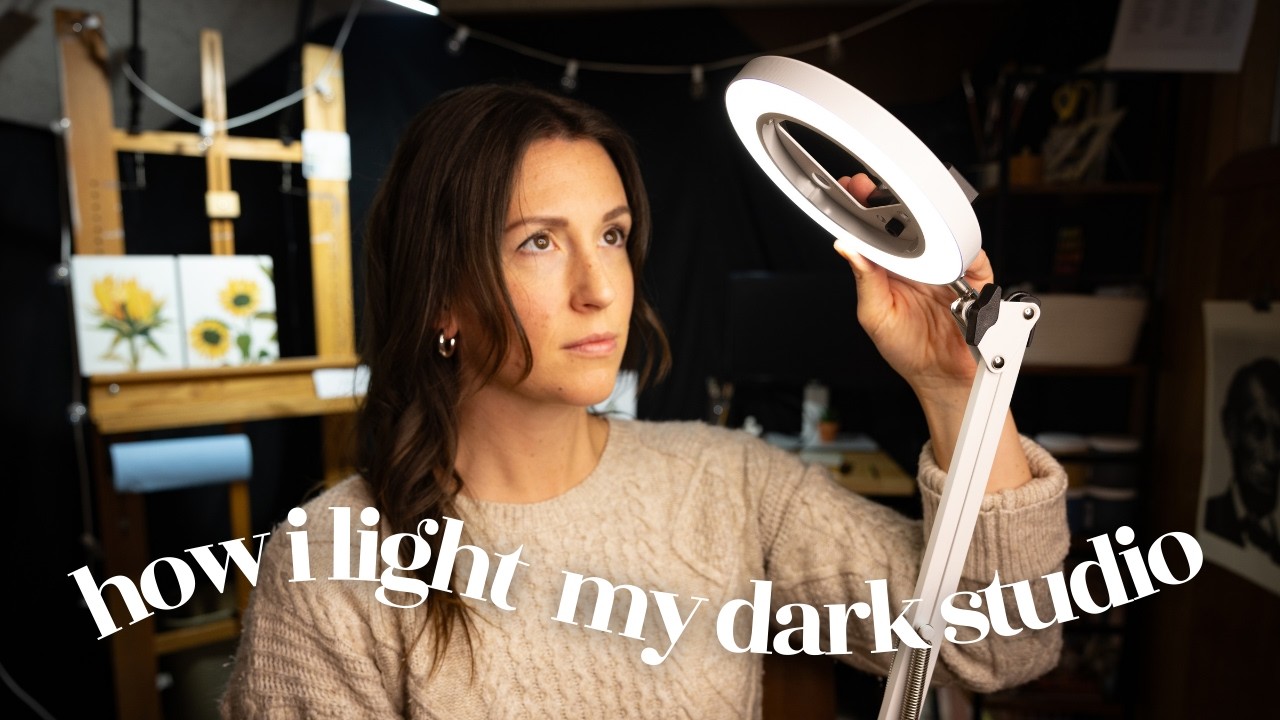 Art Studio Lighting Tips | How I light my DARK studio #arttips