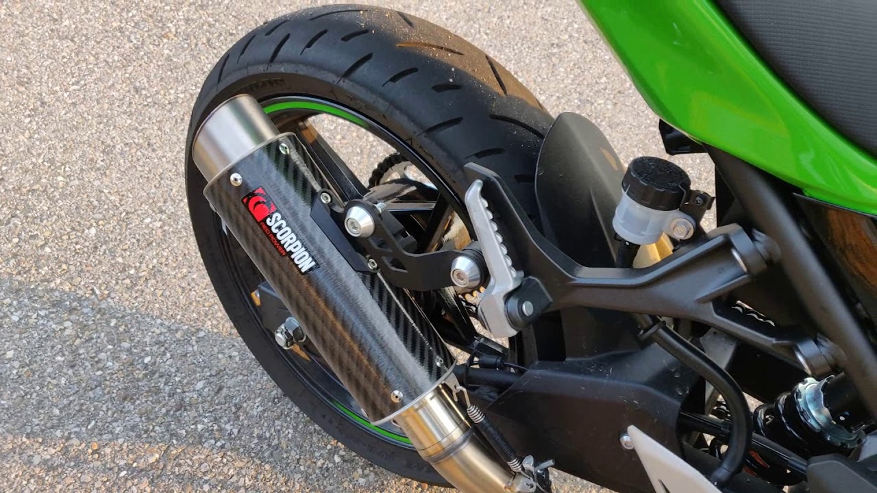 Kawasaki Ninja 400 (2018) Scorpion RP1-GP Slip-On Exhaust (with and without DB-Killer)
