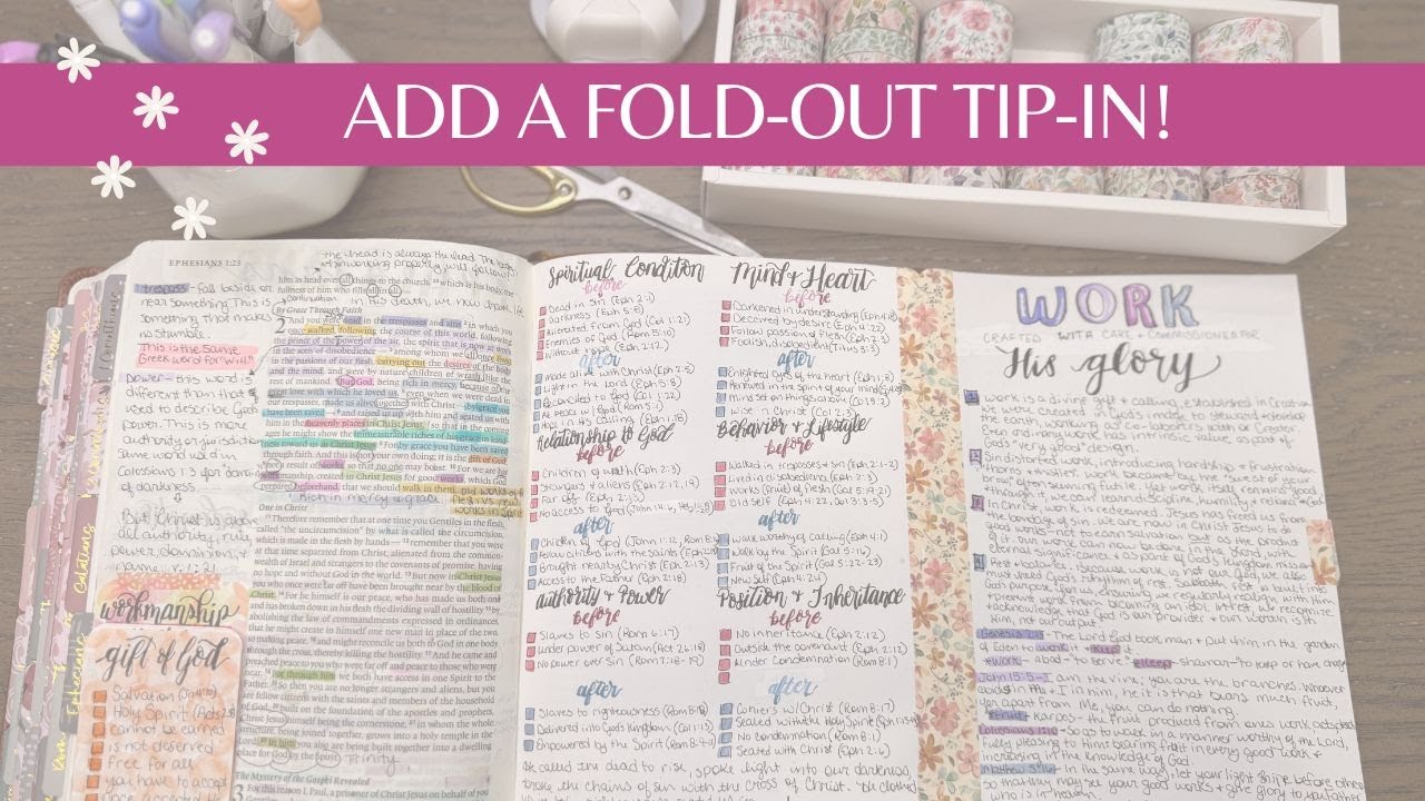 How to Add a Fold-Out Tip-In to Your Bible | Easy DIY Bible Journaling Hack
