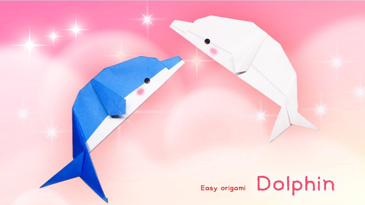 【Easy origami】Dolphin（イルカ・白イルカ・折り紙）