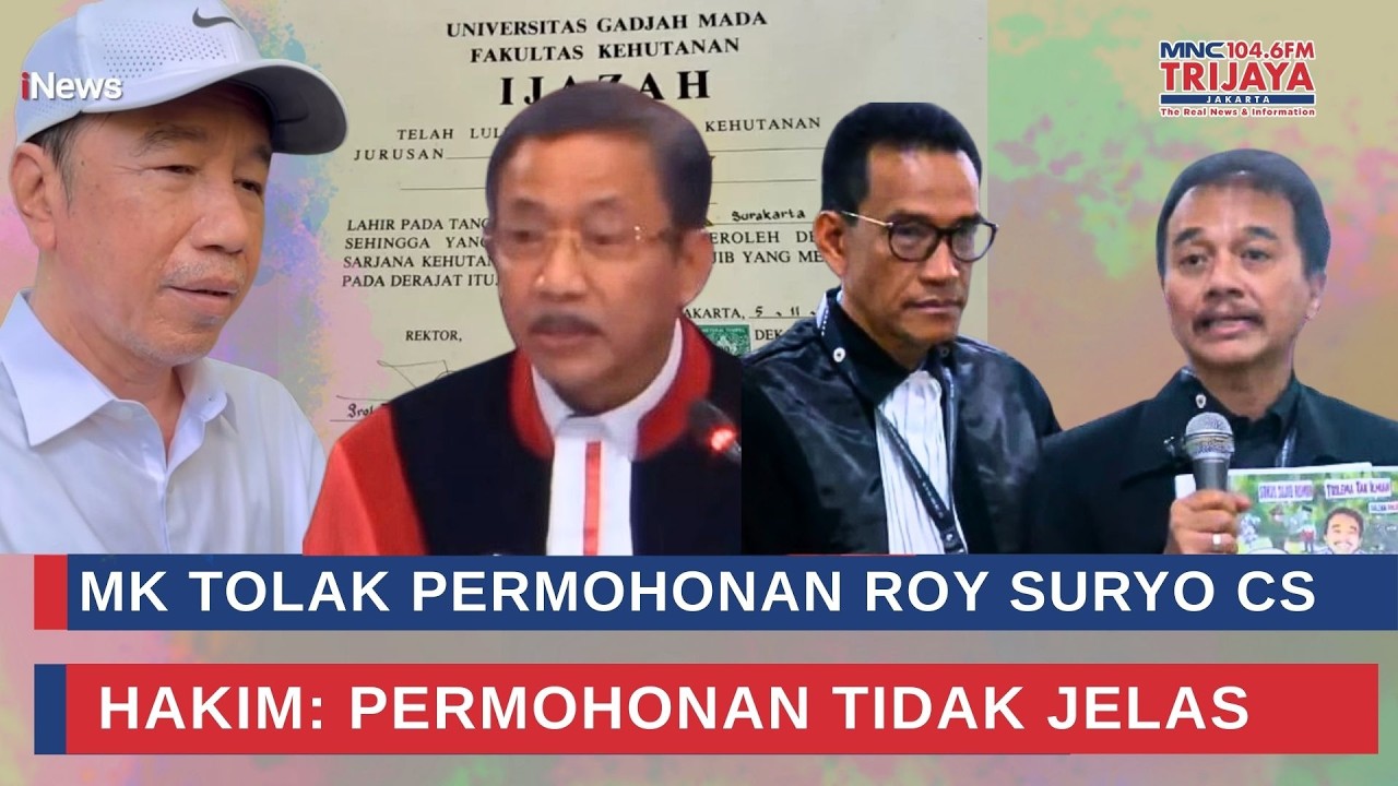 🔴 LIVE Trijaya | MK Tidak Dapat Menerima Permohonan Roy Suryo dkk, Hakim Nyatakan Tak Jelas