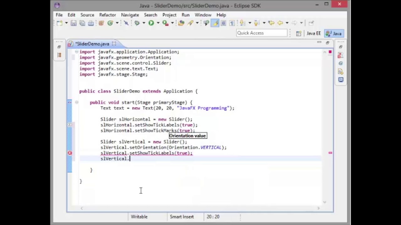 Chapter 16 - JavaFX Sliders