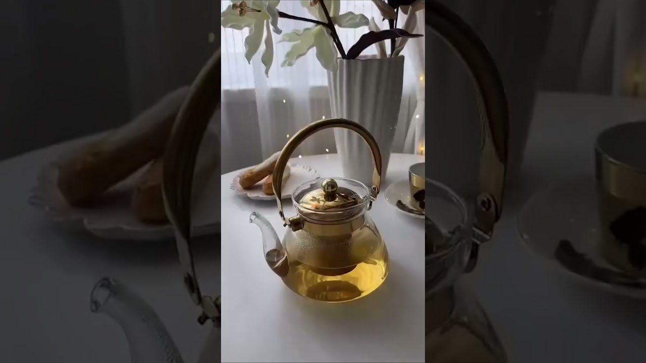 Chaleira bule de vidro direto ao fogo.