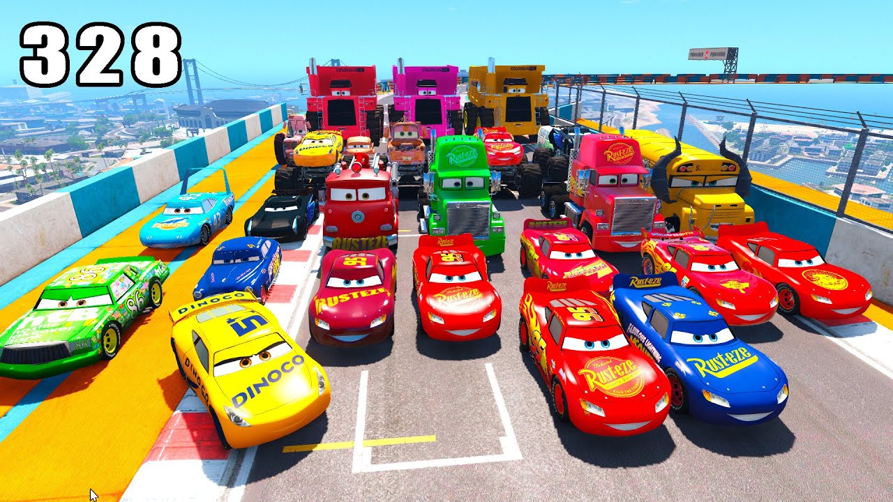 GTA V Mods Stunt Car Racing Challenge 🚙 By SPIDER-MAN With Amazing Super Cars monster trucks ep 328