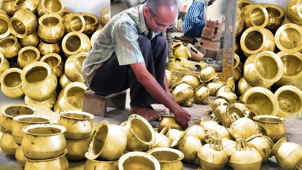 Brass Vessels Making Process | Brass Items Making Skills | Metal Casting Process | Brass Pot Making