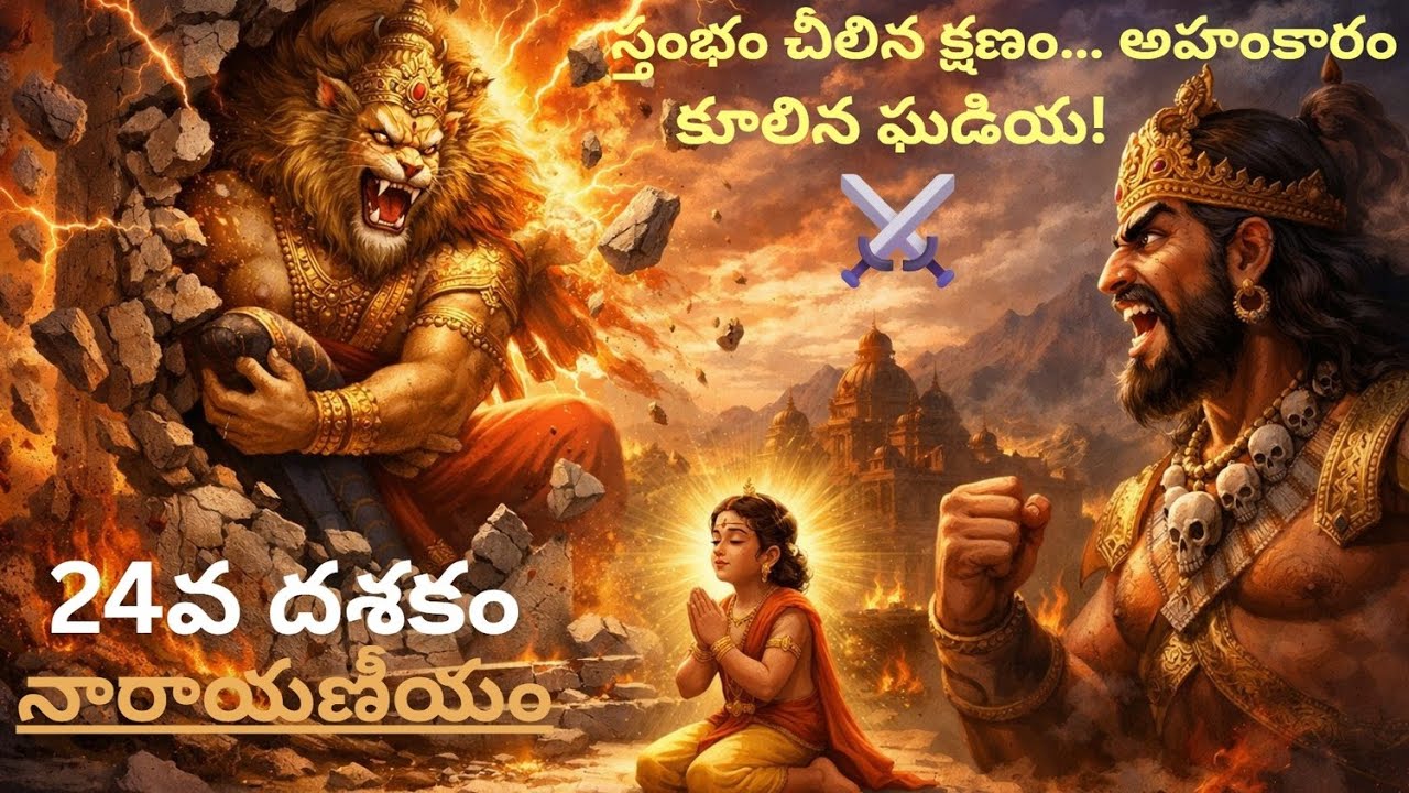పగలు కాదు… రాత్రి కాదు… సంధ్యలో సంభవించిన మహావతారం🌅🦁✨