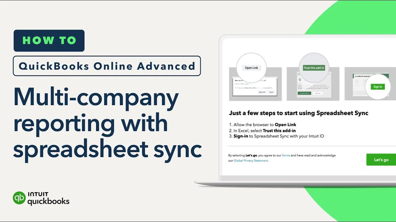 How to use multi-company reporting with spreadsheet sync in QuickBooks Online Advanced
