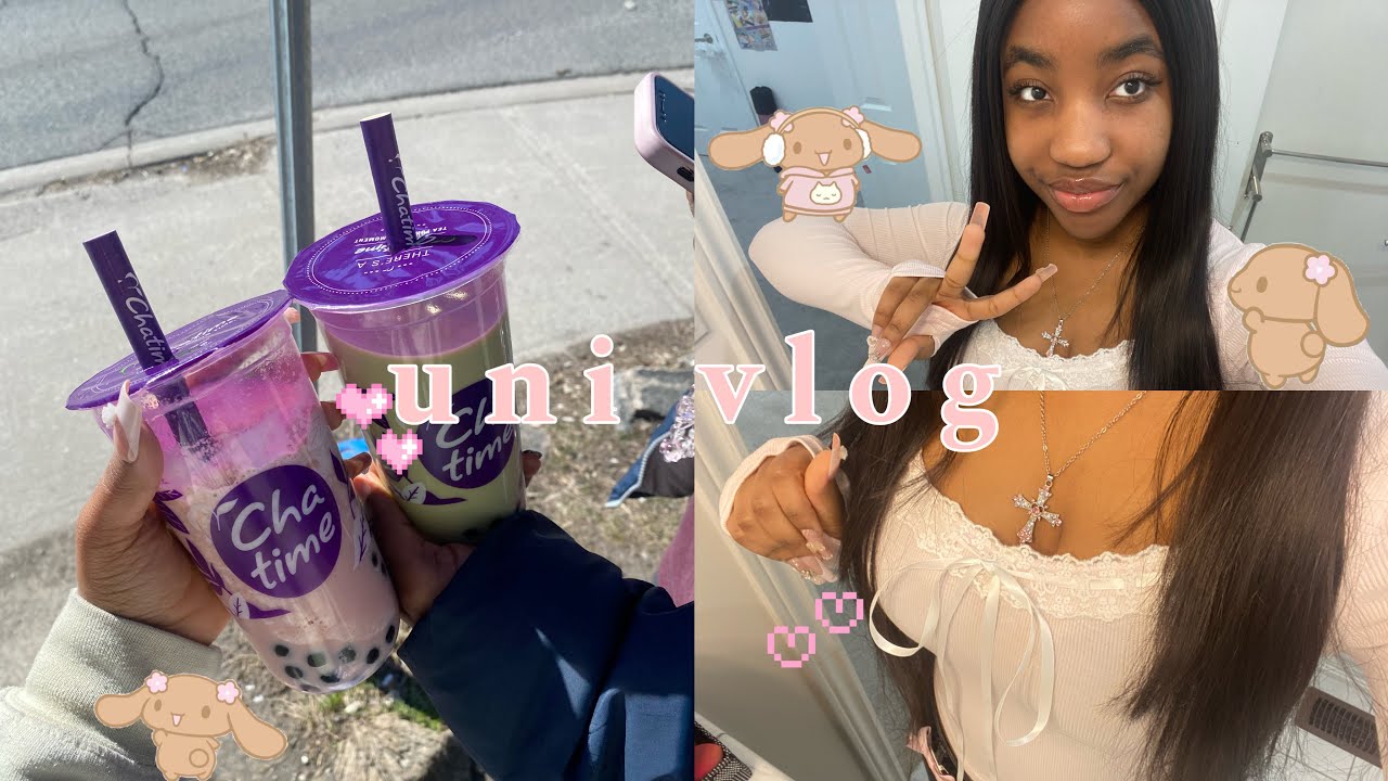 ꒰ঌ໒꒱pinterest school girl; getting boba, thrifting vlog, uni classes….