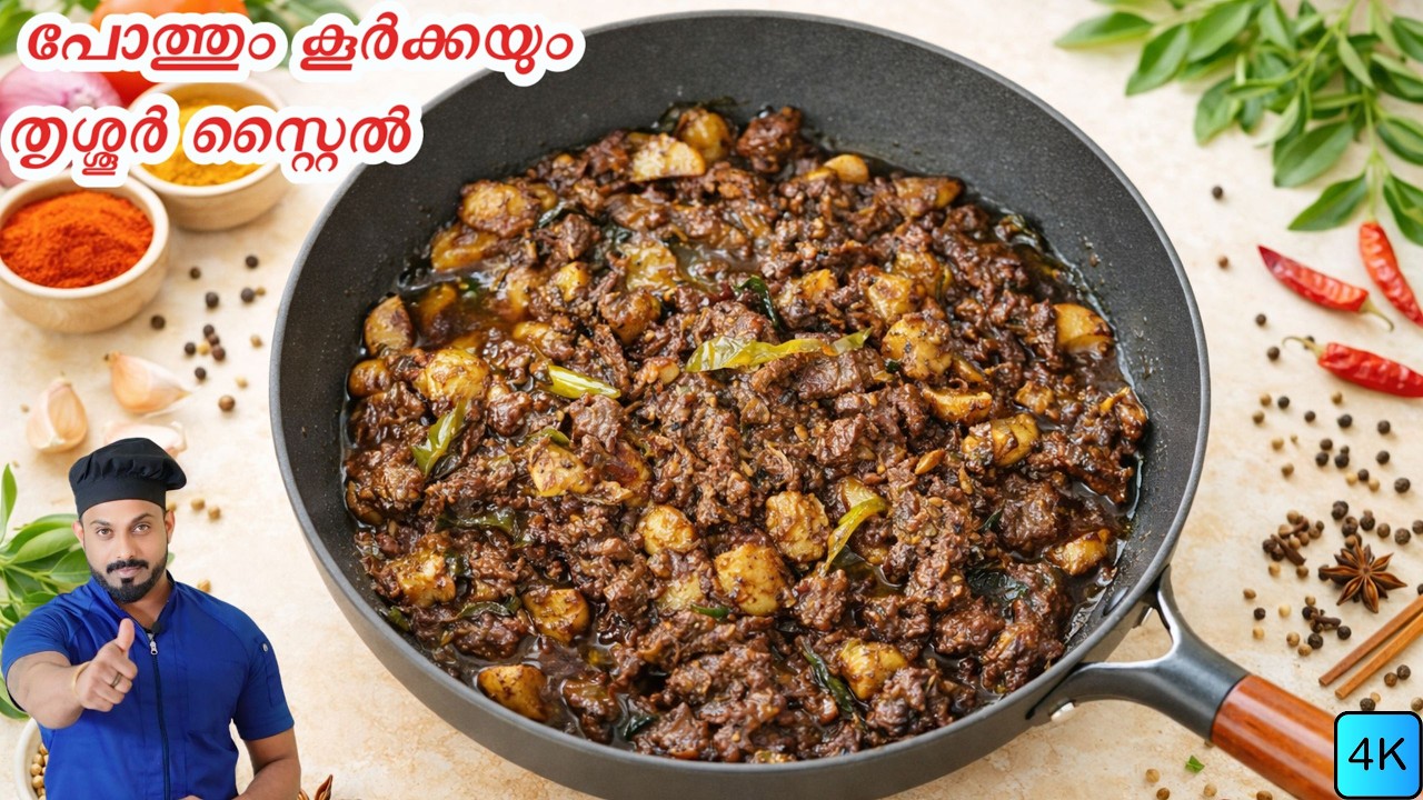 Nadan Beef and Koorka Curry Malayalam Recipe | ബീഫും കൂർക്കയും ഉലർത്തിയത് | Kerala Style