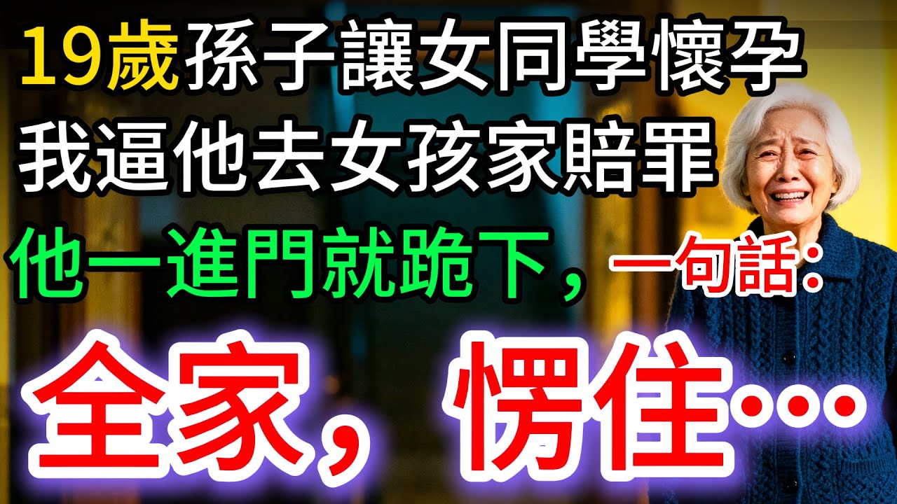 我70歲，19歲孫子讓女同學懷孕，我讓他去賠罪，孫子跪下，說了一句話：全家愣了…