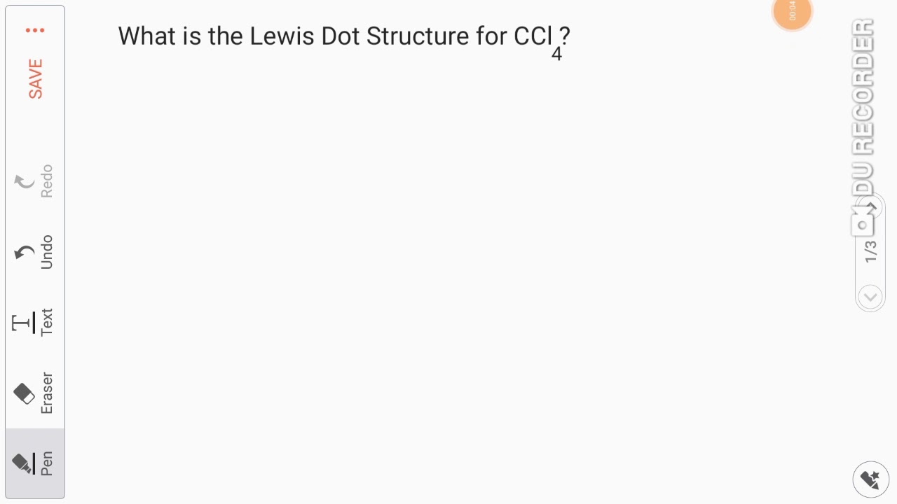 Lewis Dot Structure for Carbon Tetrachloride (CCl4)