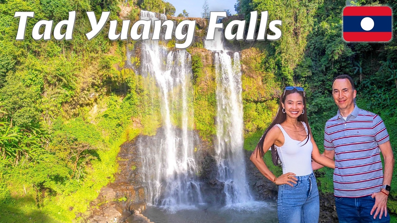 Tad Gneuang Waterfall 🌿 + Highland Coffee Tour ☕️ in Paksong Laos 🇱🇦