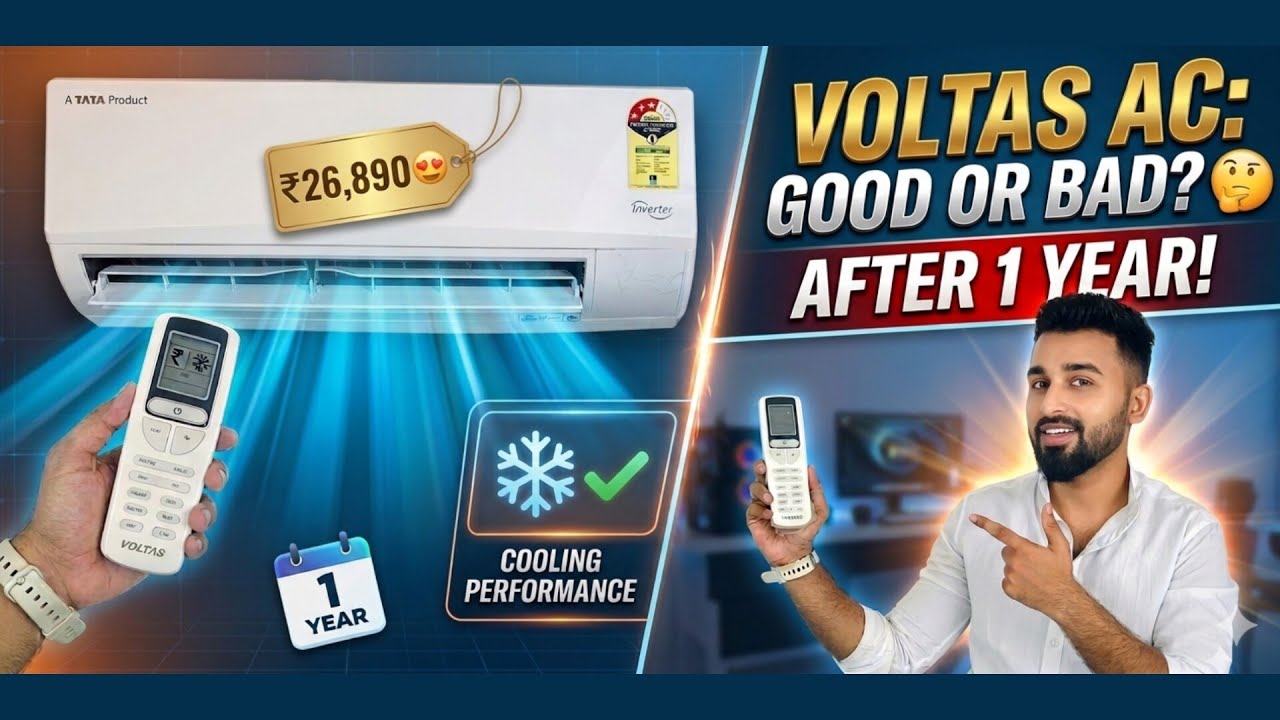 Tata Voltas 1.5 Ton Inverter AC🥶After 1 Year Review | Cooling Performance + Bill | Honest Experience