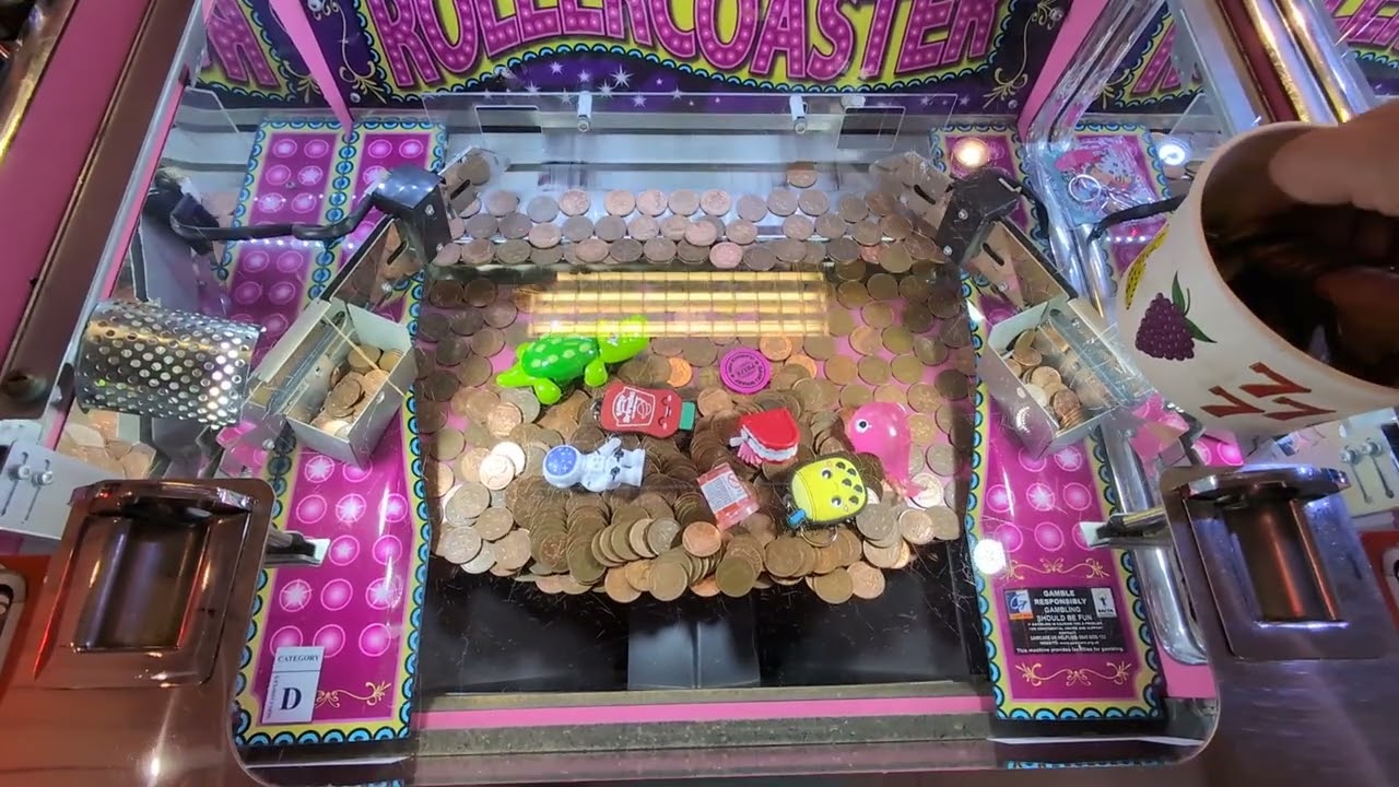 Playing The Roller Coaster 2p Coin Pusher In The Arcades