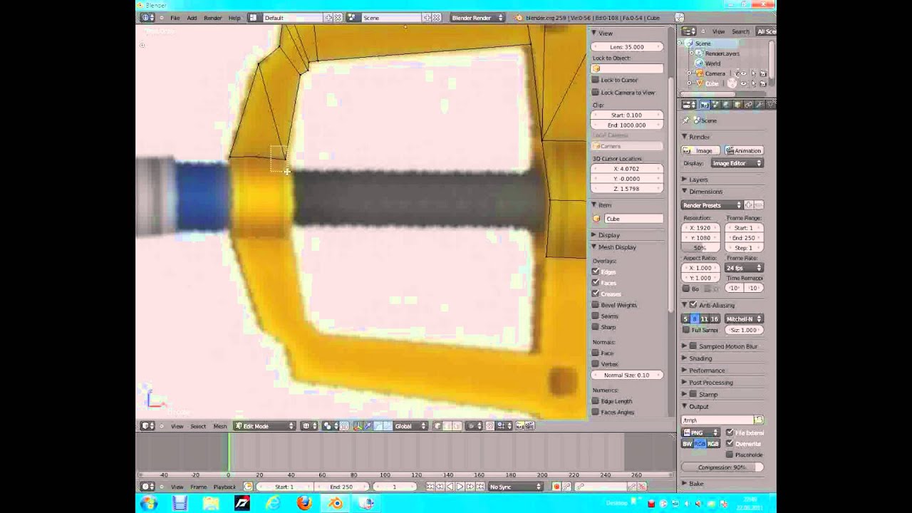 Blender 2.59 tutorial kh soras keyblade modellieren (Speedup)
