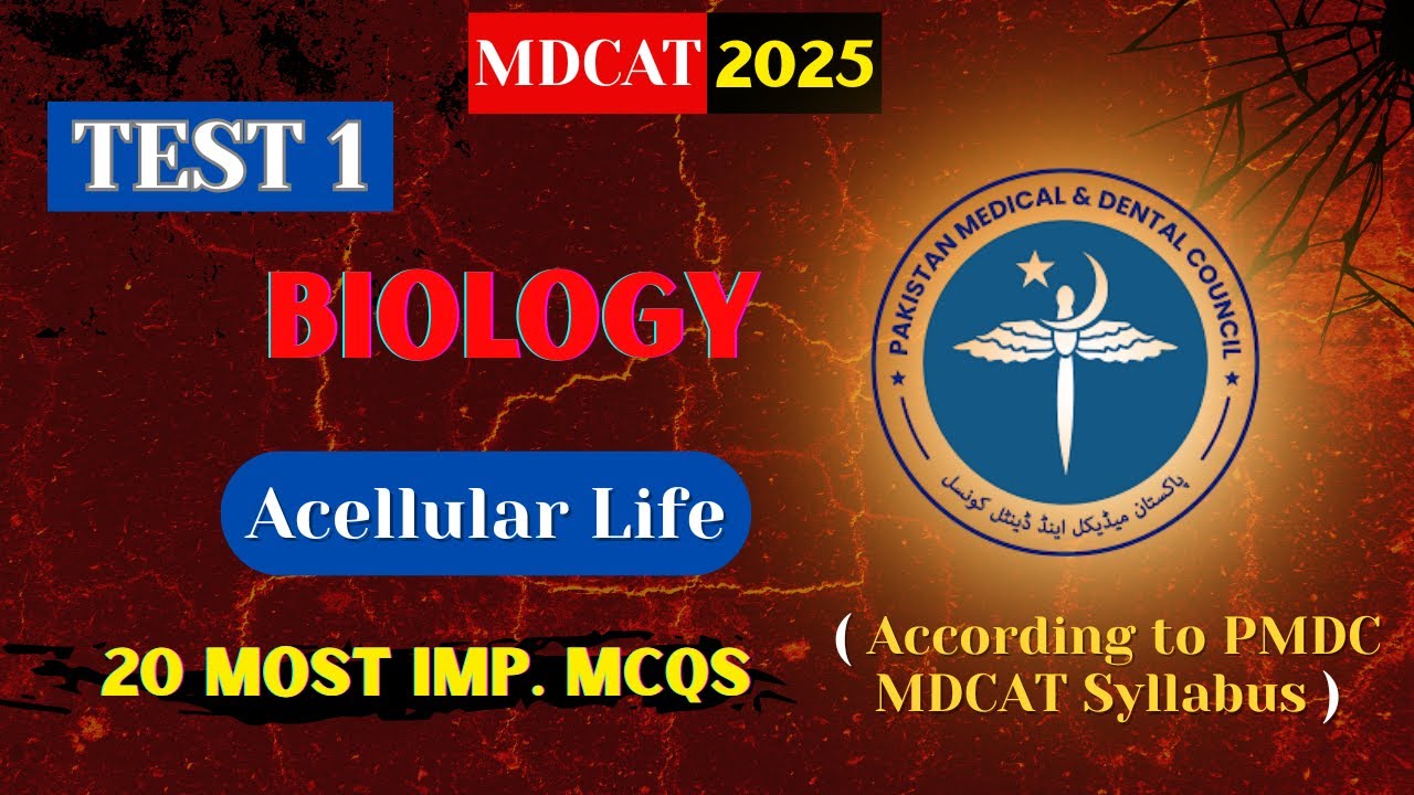 PMDC MDCAT 2025 Biology | Acellular Life - Test 1 | Must Practice MCQs!