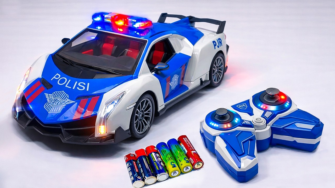 Unboxing Polisi Mini New Energy RC Car, remote control RC city bus, Ev Police bus,RC Concept car
