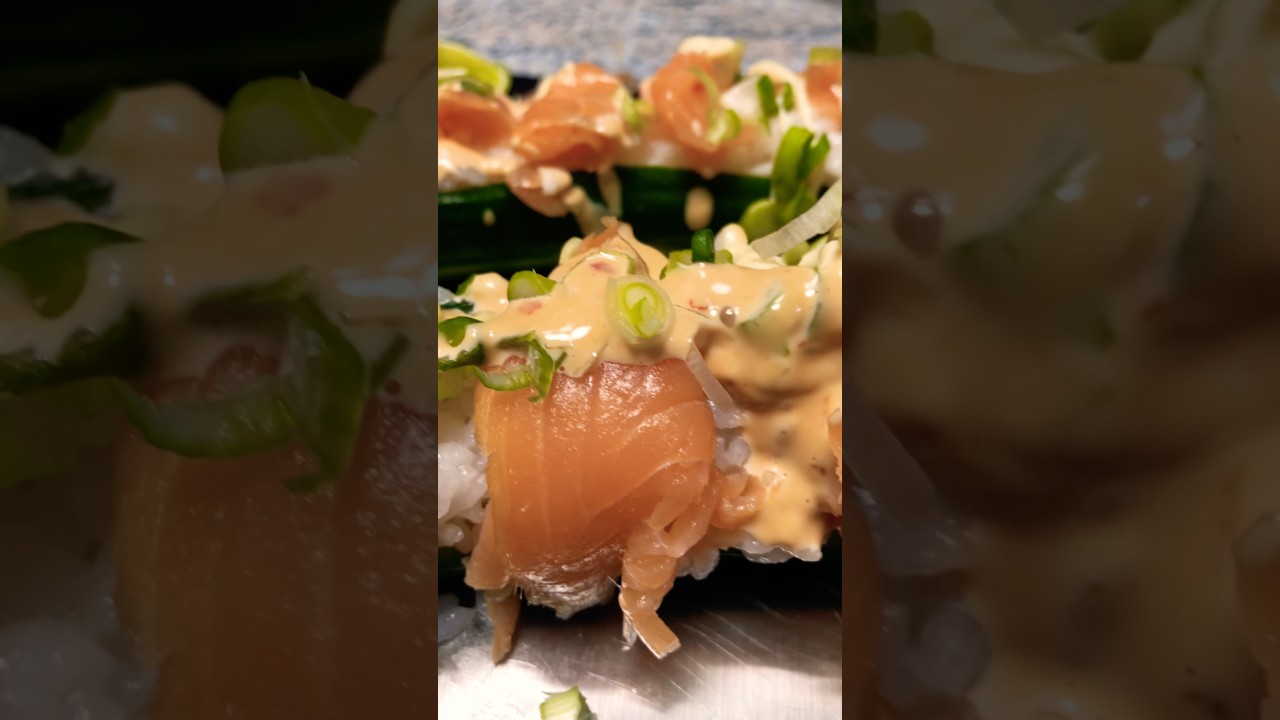 Gurken Sushi Dinner mit Räucherlachs #foodie #sushi #dinnerideas #shorts_video