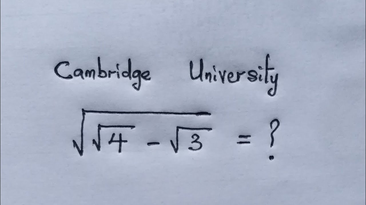 Cambridge Math Test Question | Can you solve ?