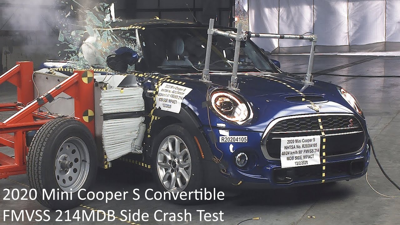 2015-2023 Mini Cooper S Convertible (F57) FMVSS 214MDB Side Crash Test