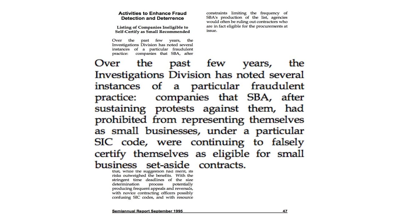 1995 SBA OIG report