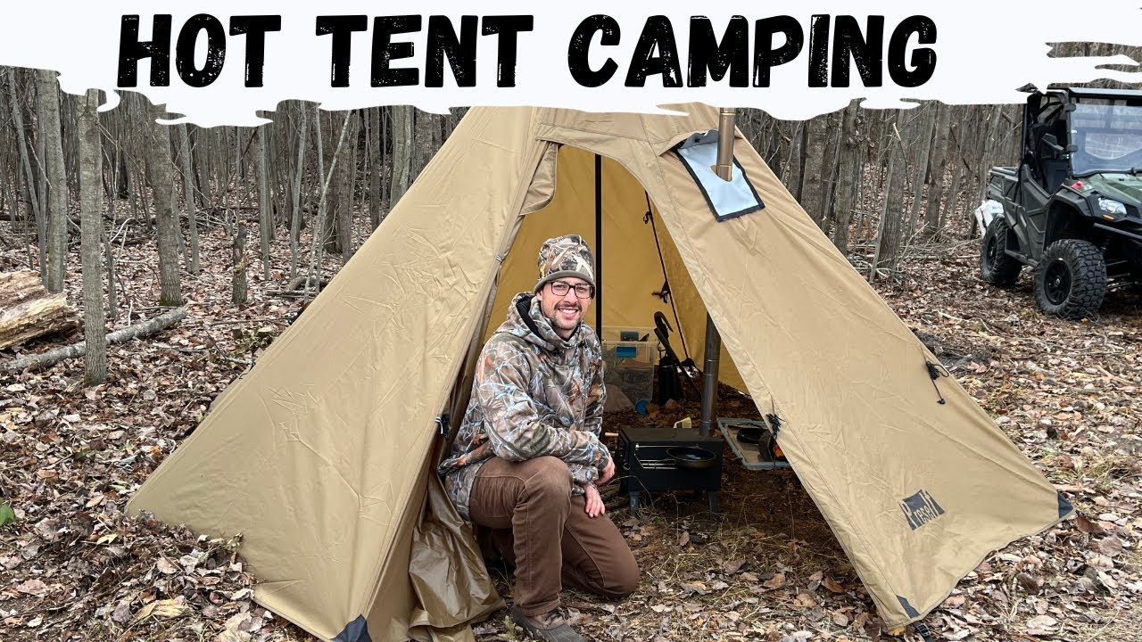 2 Days Hot Tent Camping | Hunting, Cooking, Relaxing, Silent Camping
