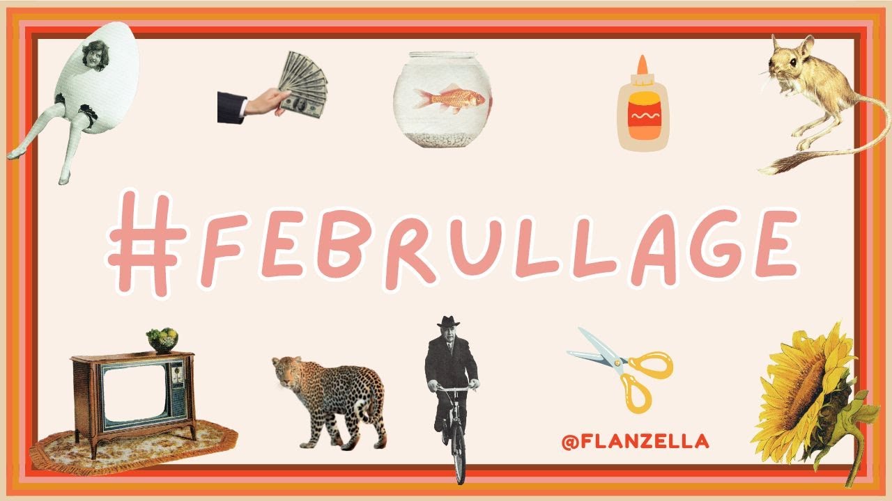 Month Long Art Challenge: Februllage Part 1 | February Art Challenge 2023, Collage Artist Studio
