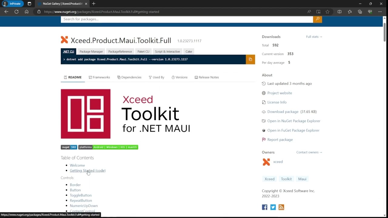 Getting Started Xceed Toolkit for .NET MAUI