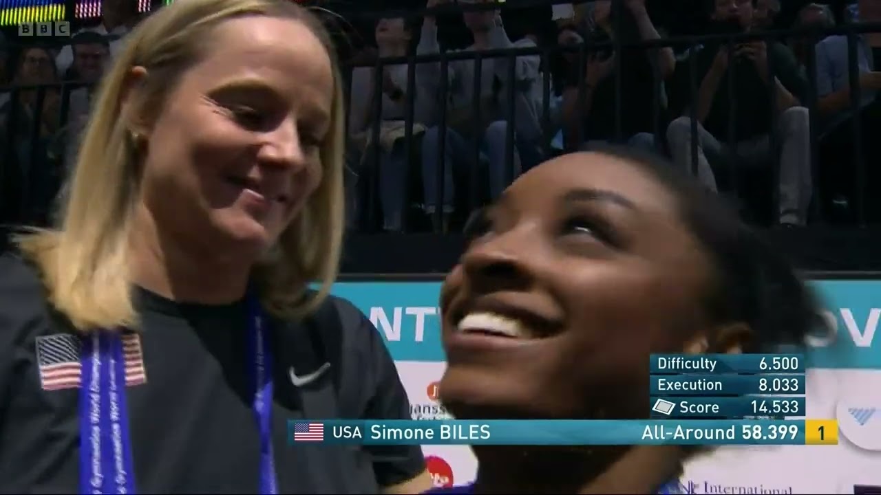 Simone Biles USA Floor Exercise + Score 2023 World Gymnastics Championships Women's All Around Final