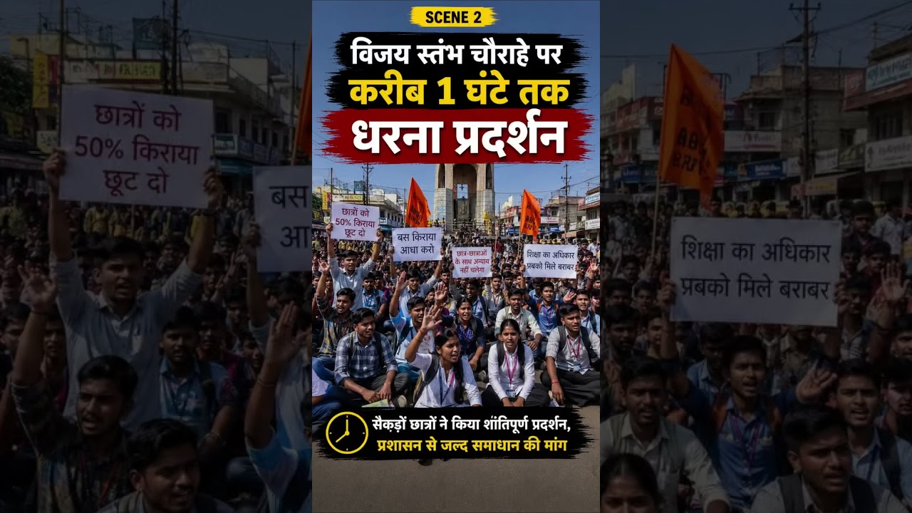 Students Protest for 50% Bus Fare Cut in Kukshi 🚌 | Dhar  #news #madhyapradesh #indoresamachar