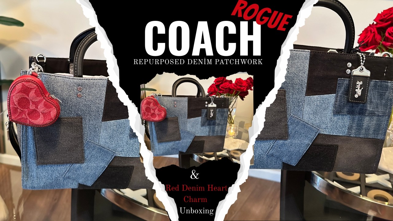 Coach Denim Patchwork Rogue | Red Denim Heart Charm | Yapping about wishlist handbags