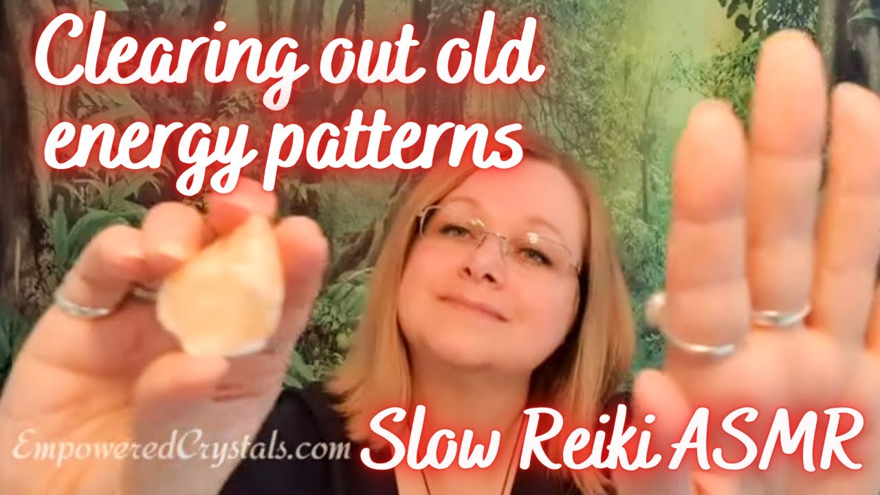 Clearing out old energy patterns. Reiki asmr yellow calcite crystal healing