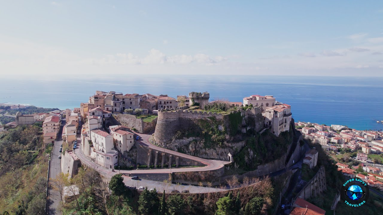 Gorgeous View of Belvedere Marittimo's Historic Center - 4K Drone