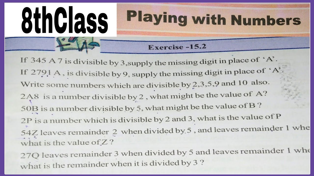 8thClass, Playing with Numbers, Exercise 15.2
