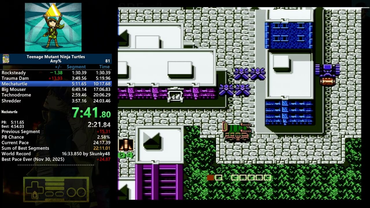 Teenage Mutant Ninja Turtles (NES) - Any% - 23:37