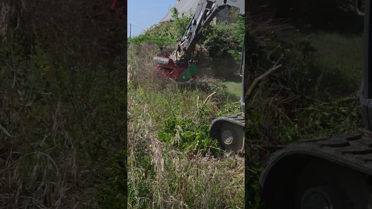 Petite d&eacute;mo de notre broyeur forestier sur Mecalac 8 MCR. #broyage #debroussaillage #d&eacute;frichage