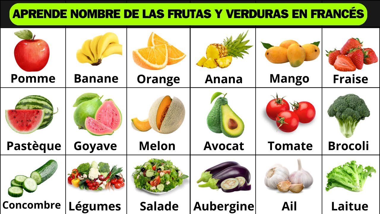 MEMORIZA LAS FRUTAS Y VERDURAS EN FRANCÉS || 🔴FRANCÉS DESDE CERO PARA PRINCIPIANTES