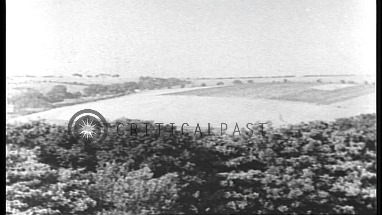 View from British coastal gun emplacements firing on German aircraft during dayli...HD Stock Footage
