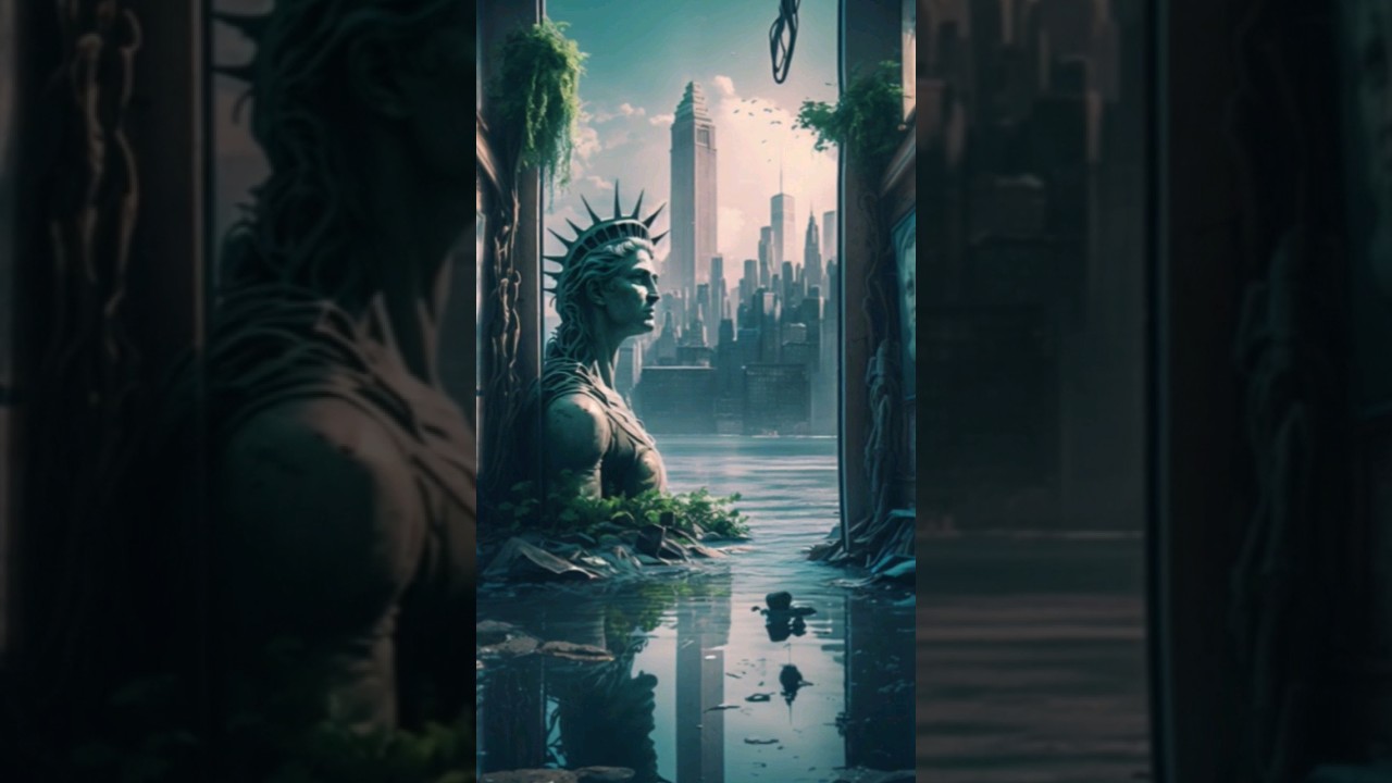 A grim dream of a flooded world. #shorts #climatechange #postapocalyptic #aiart #ai