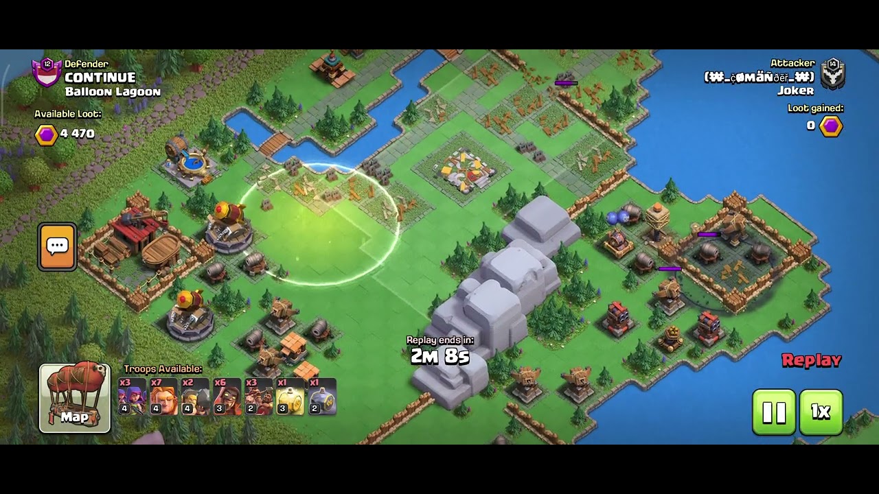 How to destroy Ballon Lagoon with only 2 Attacks in Raid Weekend (Gold II) | Clash of clans 