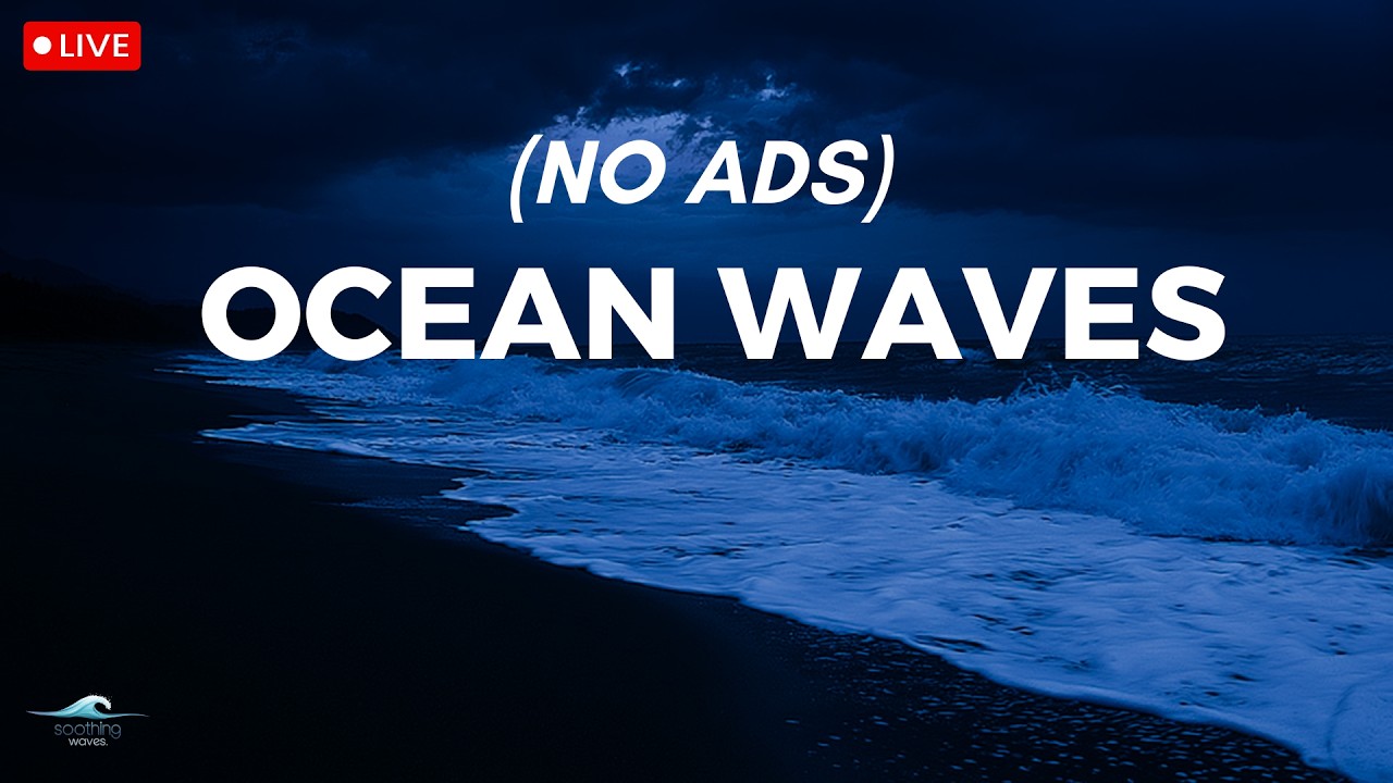 🔴 Ocean Waves for Deep Sleep | 24 Hours of Ocean Wave Sounds on Dark at Night