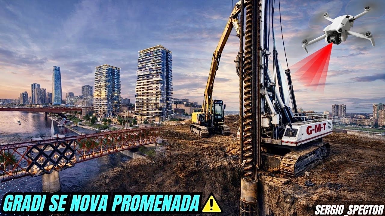 Beograd na vodi - Kako nastaje Promenada ka Sajmu – armaturno-betonski šipovi