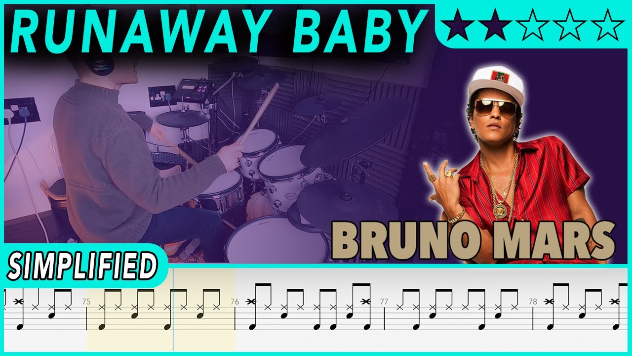 Runaway Baby (SIMPLIFIED) - Bruno Mars | #630 DRUMSCRIBE