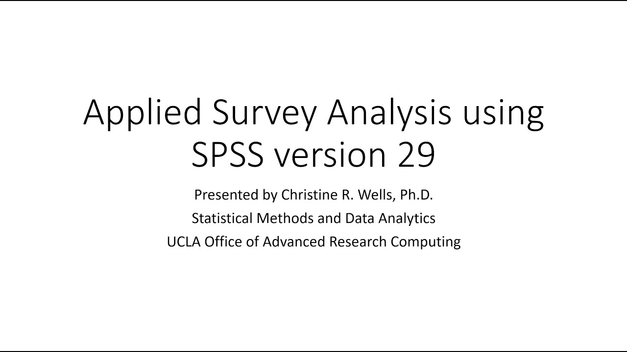 Applied Survey Data Analysis in SPSS 29